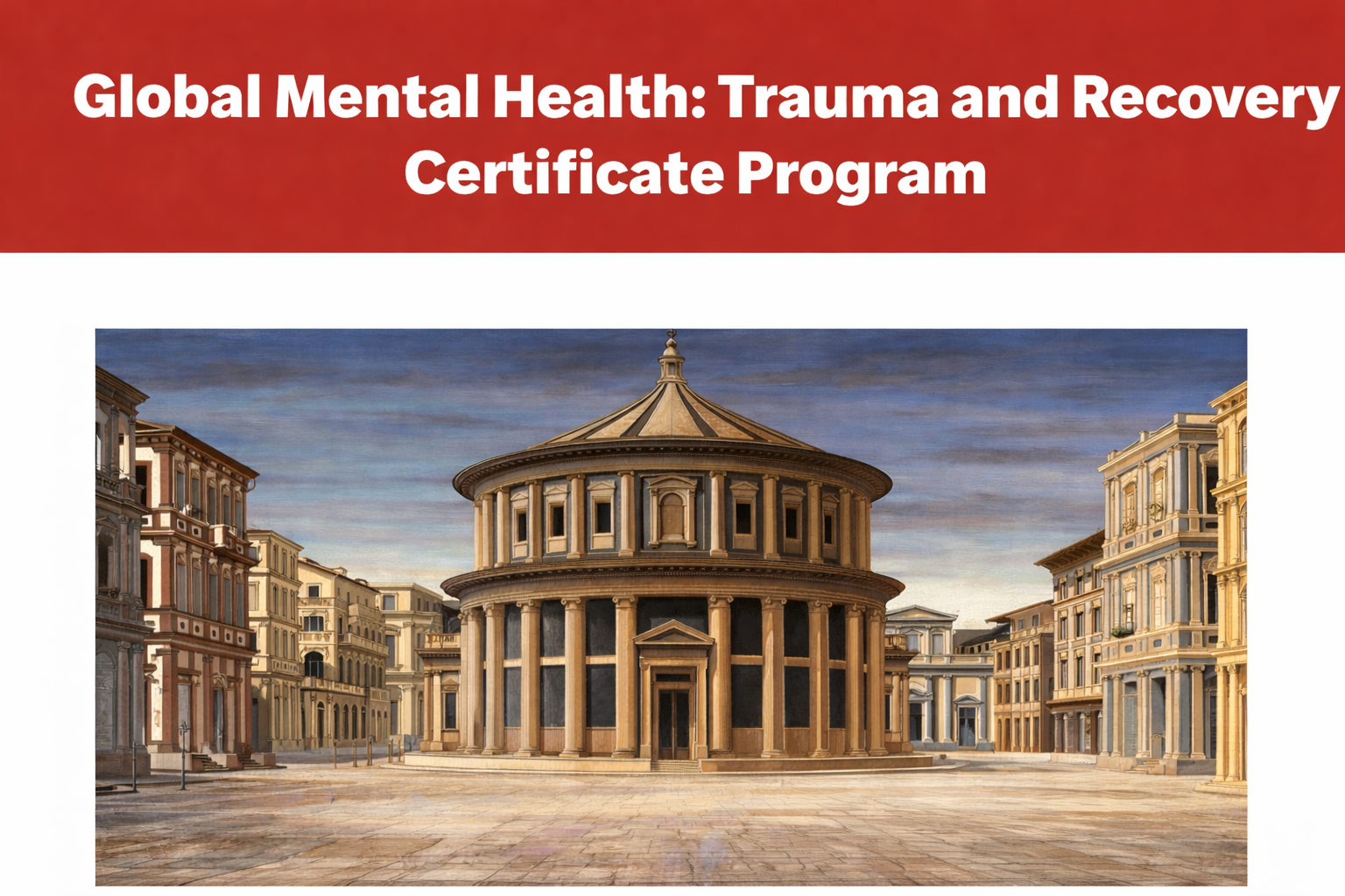 global mental health program with cityscape
